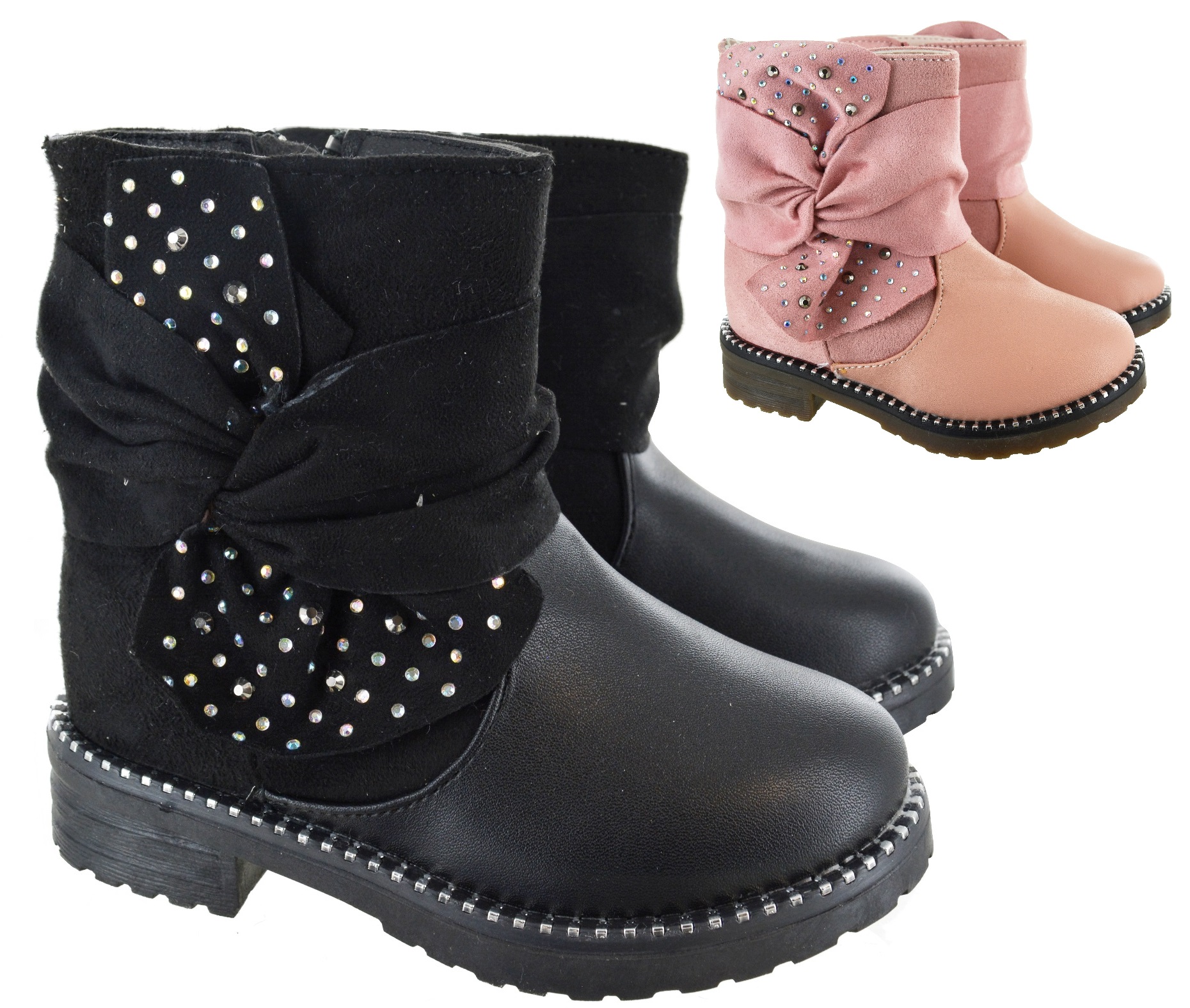 Kinder Mädchen Kleinkinder Warm Winter Pelzfutter Zip Kinder Winter Warm Kunstpelz Komfort Glitzer Stiefel Kinder